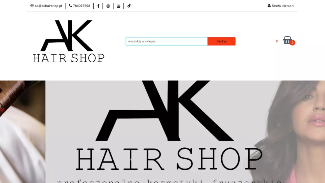 AK Hairshop kosmetyki do włosów - zrzut ekranu