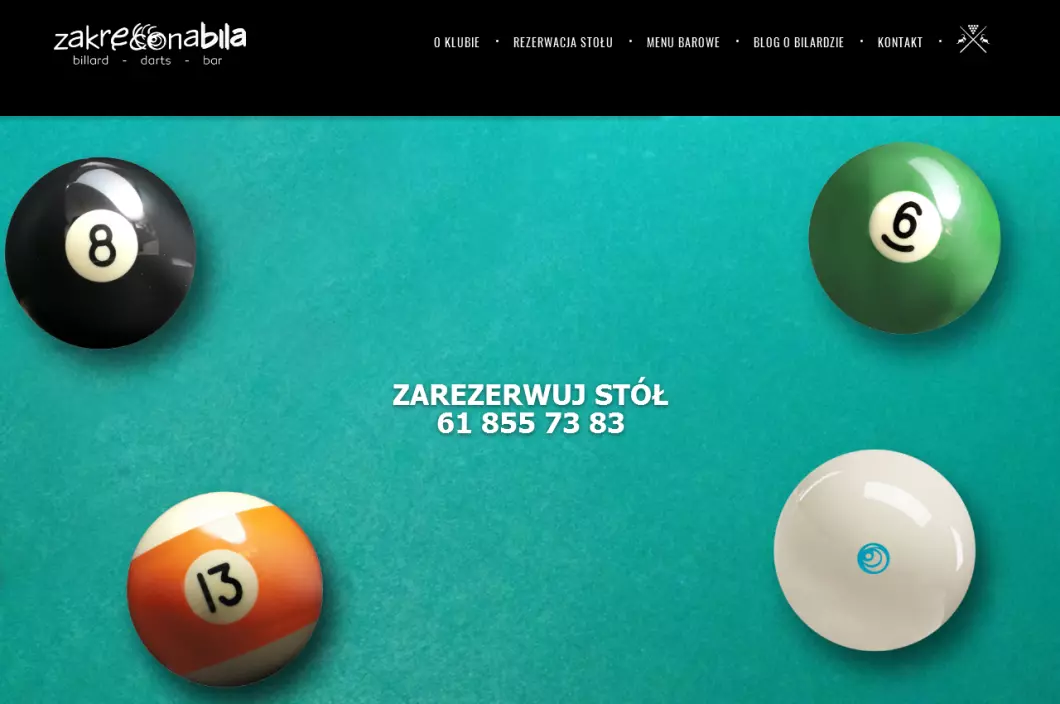 Klub bilardowy | Zakręcona Bila - zrzut ekranu