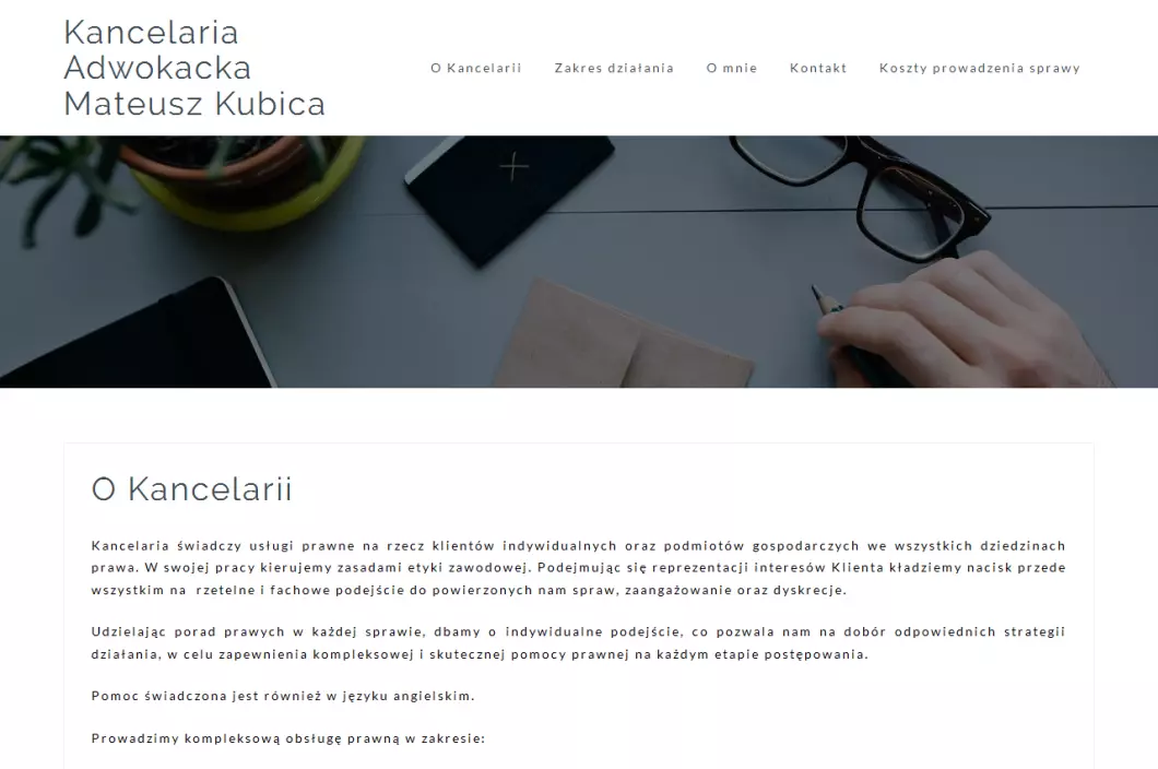 Kancelaria Adwokacka Bielsko-Biała | Adwokat Mateusz Kubica - zrzut ekranu