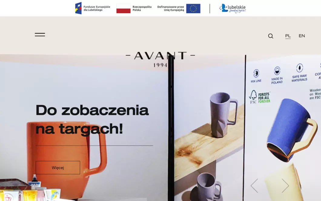 Producent kubków ceramicznych - Avant - zrzut ekranu
