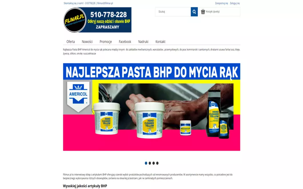 FILIMAR - sklep z artykułami BHP - zrzut ekranu