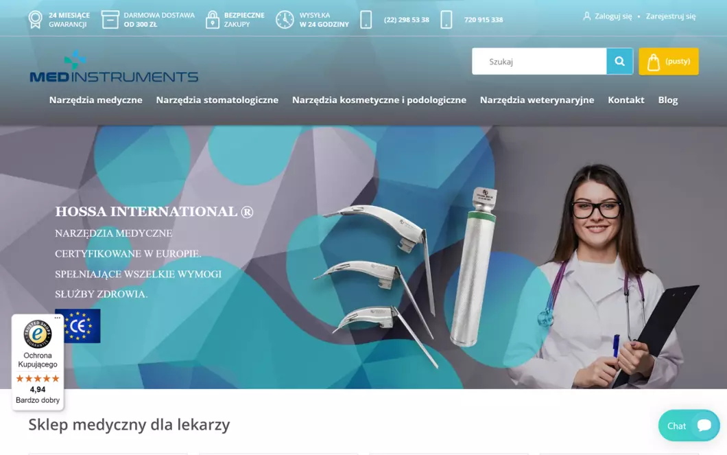 Medinstruments - zrzut ekranu