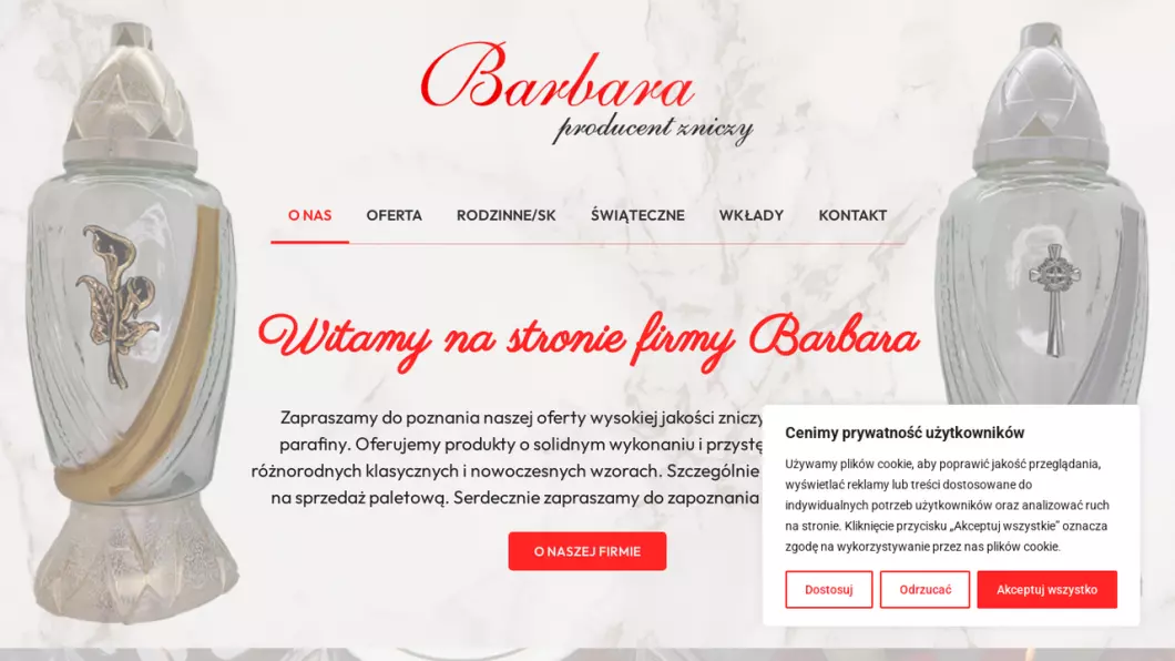 BARBARA  Producent zniczy i wkładów - zrzut ekranu