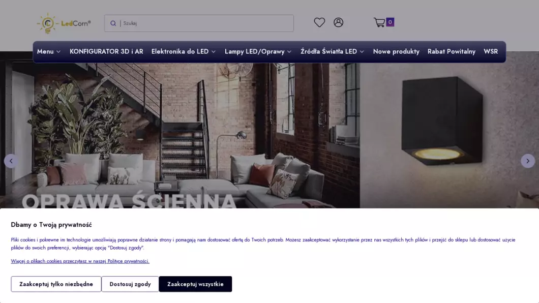 Sklep z oświetleniem LED, żarówkami | LedCorn - zrzut ekranu