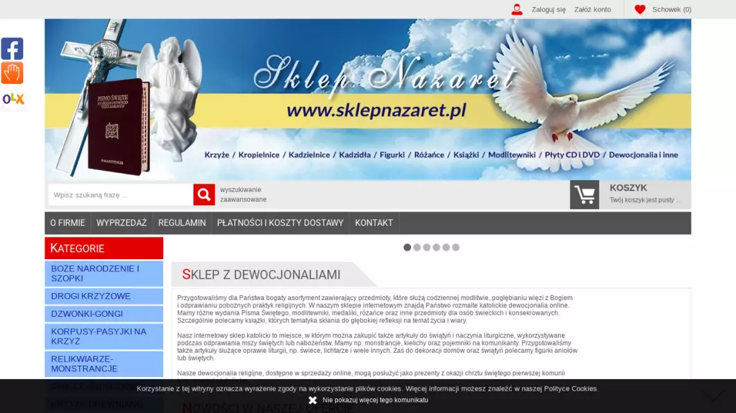 Sklep z Dewocjonaliami - Nazaret - zrzut ekranu