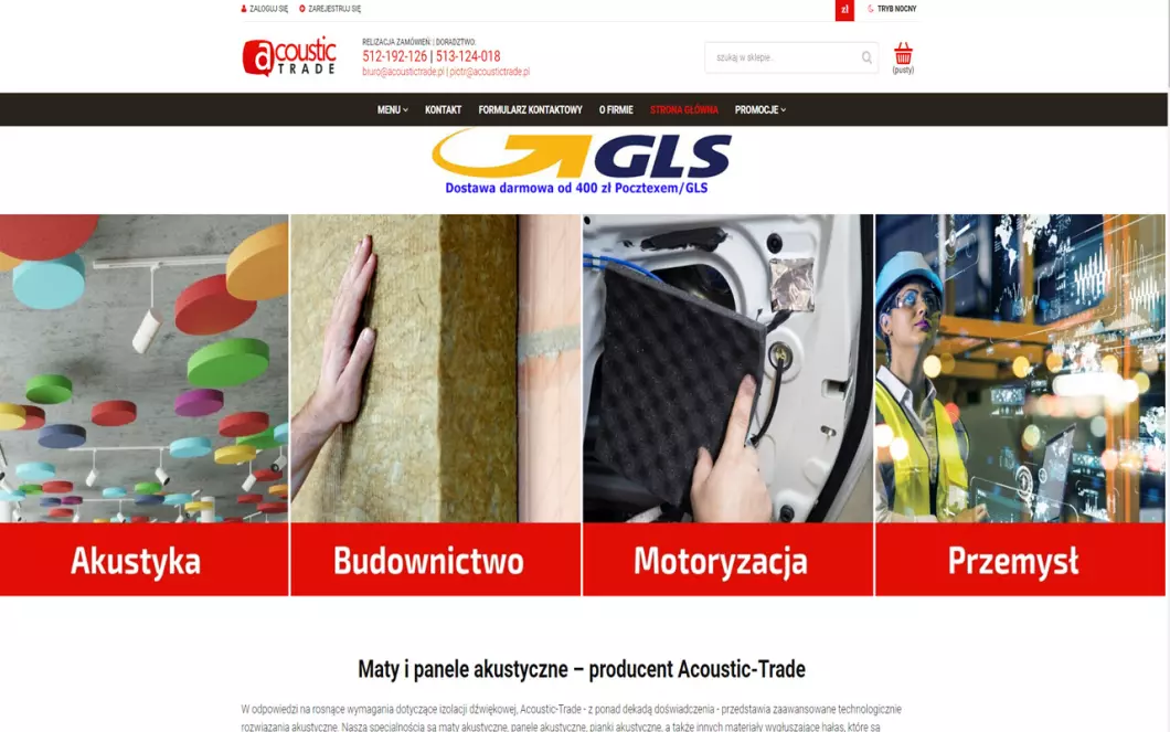 Acoustic-Trade - maty akustyczne - zrzut ekranu