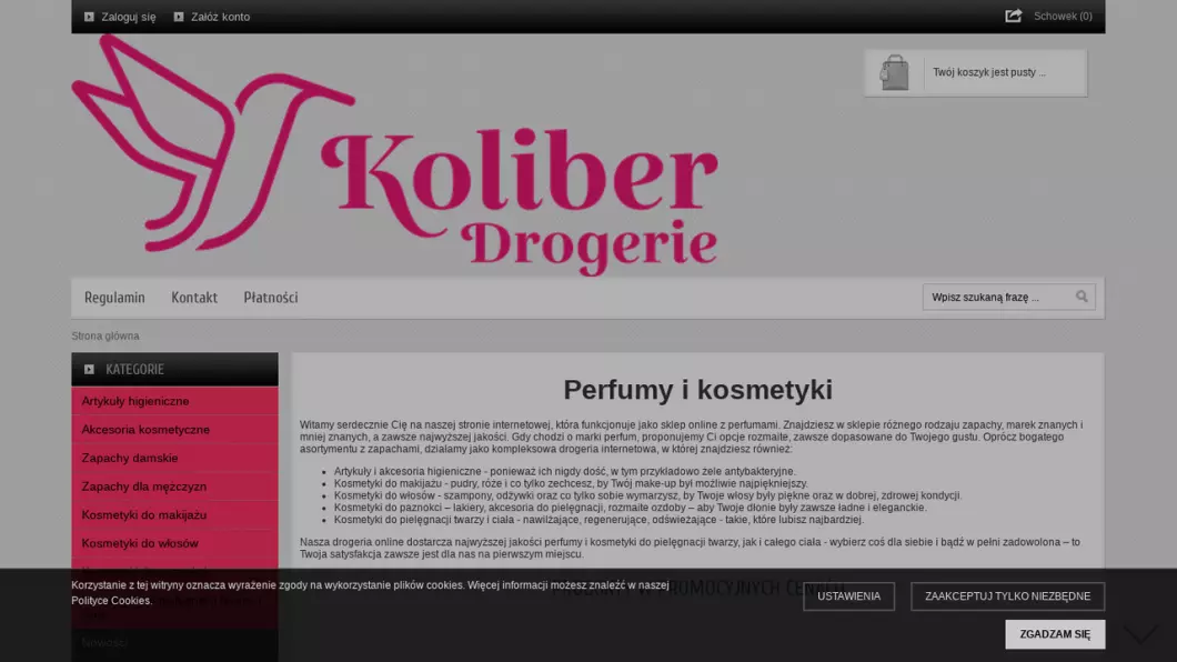 Drogeria internetowa - TIM Drogeria - zrzut ekranu