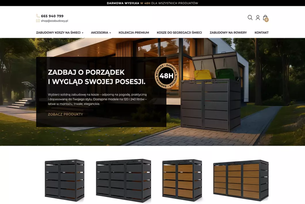 ezabudowy.pl - zabudowy koszy - zrzut ekranu