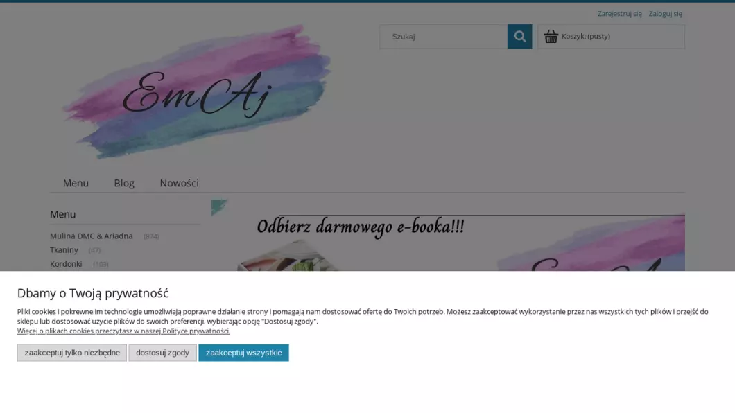 Pasmanteria internetowa EmAj - zrzut ekranu